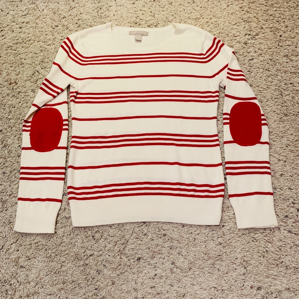 Banana Republic Elbow-Patch Striped Sweater